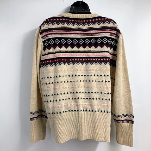 Barbour‎ Women's Birch Knit Fair Isle Crew Neck Wool Blend Sweater Size 14 NWT - Picture 2 of 14